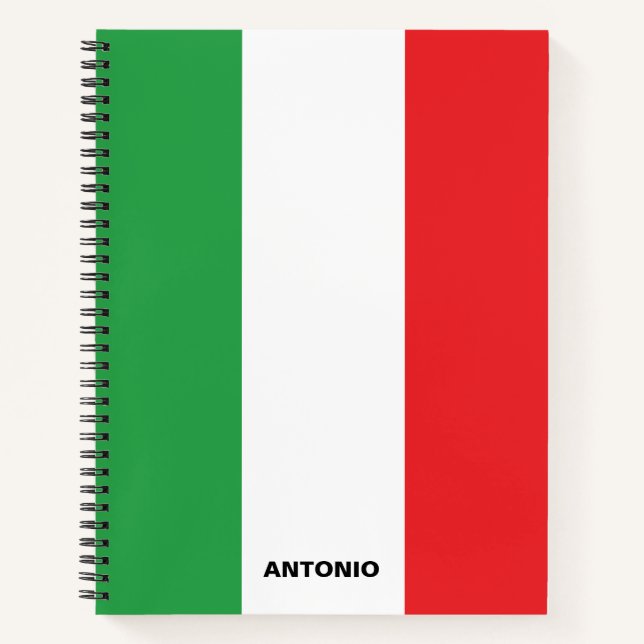 Einfache, fette italienische Fahne Personalisiert Notizbuch (Vorderseite)