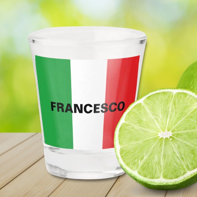 Einfache, fette italienische Fahne Personalisiert Schnapsglas (Flag of Italy Personalized 
Shot Glass)