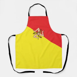Einfache fette sizilianische Flagge Schürze