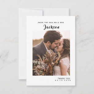Einfache, fette SkriptWedding Dankeschön Karte