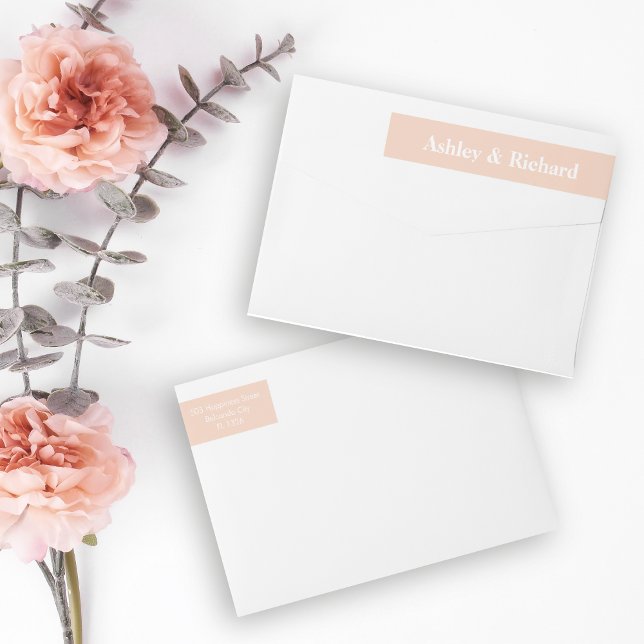 Einfache fette Typografie Pfirsichrosa Hochzeit (Von Creator hochgeladen)