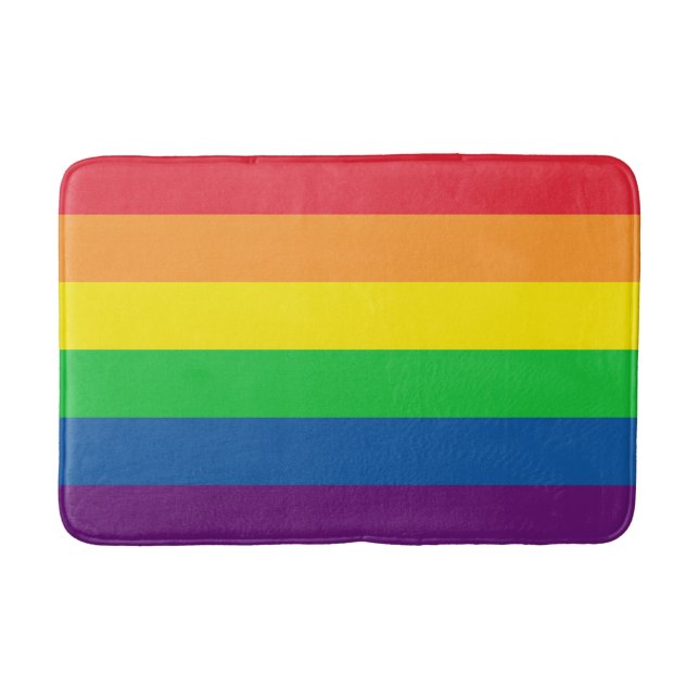 Einfache, fette und helle vertikale Regenbogenstre Badematte (Vorderseite)