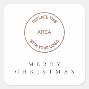 Einfache Firmenlogos Frohe Weihnachten Quadratischer Aufkleber