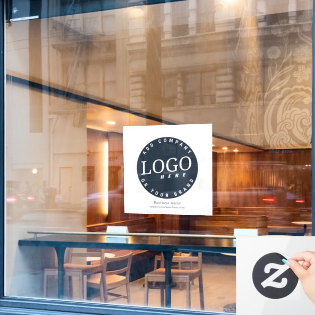 Einfache Firmenlogos und Minimalistische Website Fensteraufkleber (Café-Fenster)