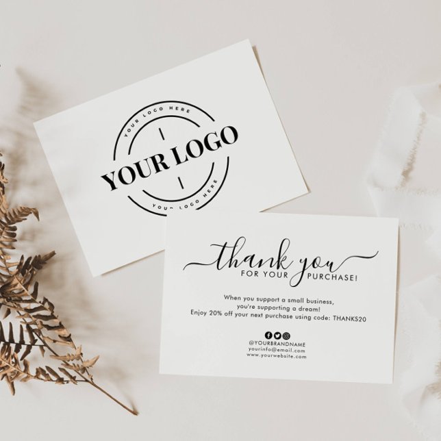 Einfache Firmenlogos Vielen Dank bestellen Dankeskarte (Von Creator hochgeladen)