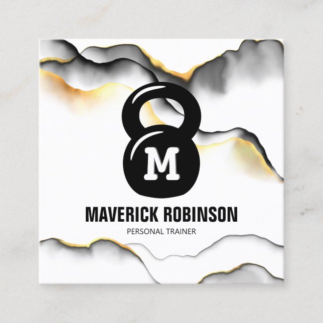 Einfache Fitness Quadratische Visitenkarte (Vorderseite)