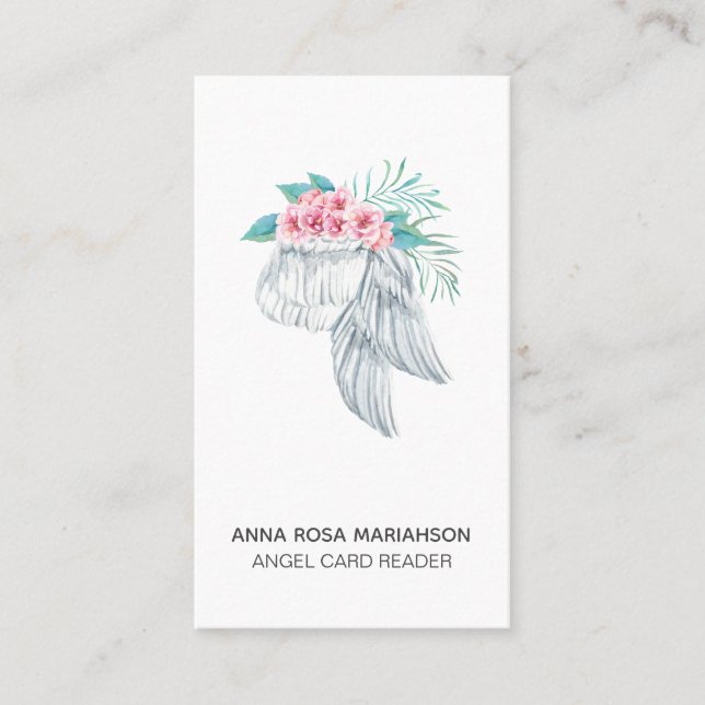 *~* Einfache Floral Bouquet Angel Wing Visitenkarte (Vorderseite)