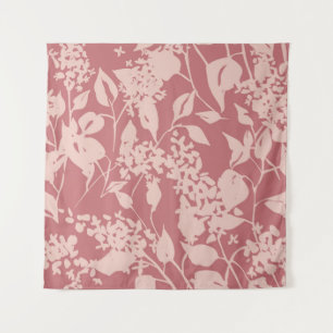 Einfache floral Zeichnung. Silhouetten von blühend Wandteppich