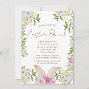 Einfache florale Aquarelljagd Osterbrunch Ei Einladung
