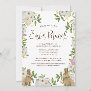 Einfache florale Aquarelljagd Osterbrunch Ei Einladung