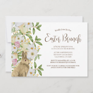 Einfache florale Aquarelljagd Osterbrunch Ei Einladung