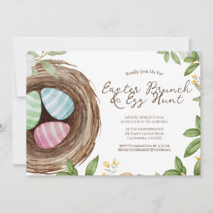 Einfache florale Aquarelljagd Osterbrunch Ei Einladung