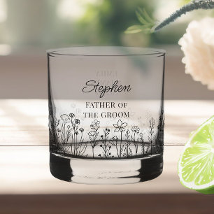Einfache Florale Blumen Hochzeitsfeier in beliebig Whiskyglas