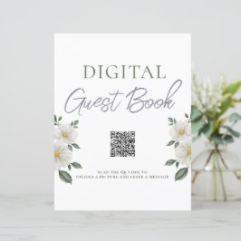 Einfache florale Digital Guest Book QR Code-Kennze