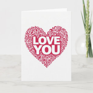 Einfache Florale Herz Liebe Dich Karte