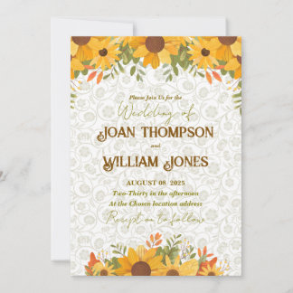 Einfache florale Hochzeitskarte Einladung