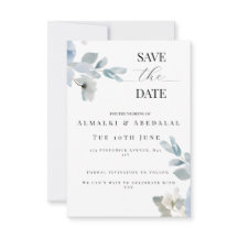 Einfache florale Save the Date Hochzeitskarte