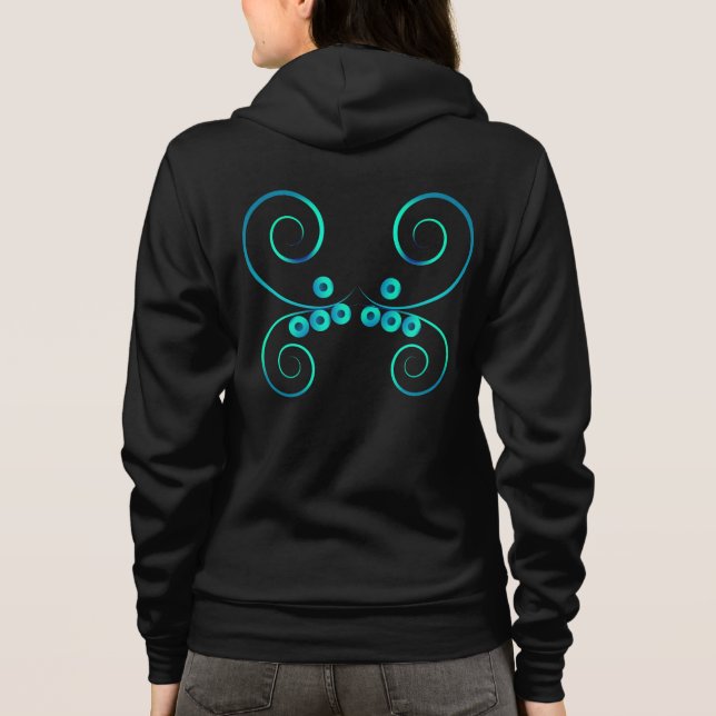 einfache Flügel  Hoodie (Rückseite)