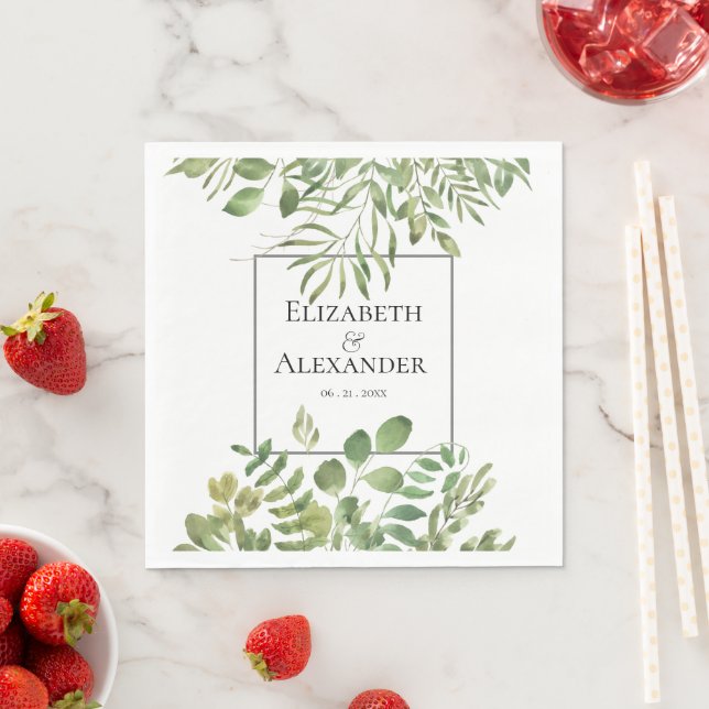 Einfache Foliage, Hochzeitsempfang Serviette (Beispiel)