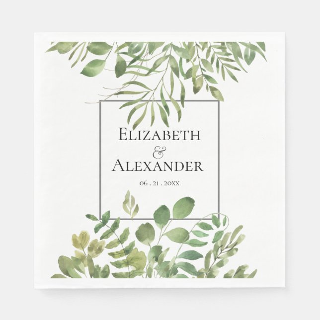 Einfache Foliage, Hochzeitsempfang Serviette (Vorderseite)