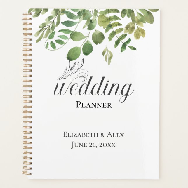 Einfache Foliage, Hochzeitsplaner-Notebook Planer (Vorderseite)
