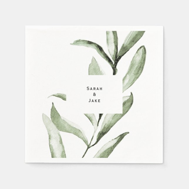 Einfache Foliage - individueller Cocktail Serviette (Vorderseite)