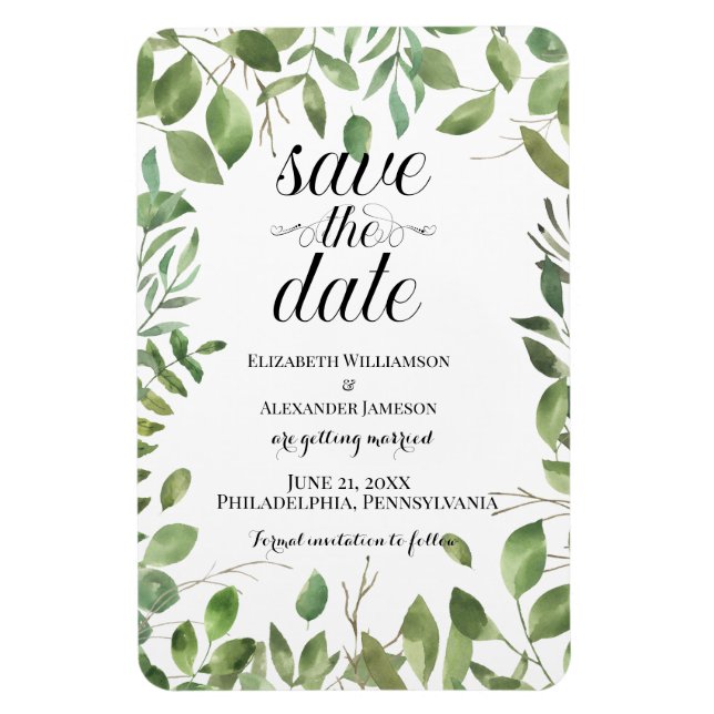 Einfache Foliage /Save the Date /Hochzeit Magnet (Vertikal)