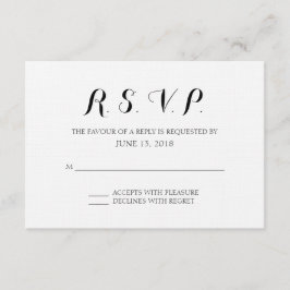 Einfache formale Hochzeitkarte RSVP Karte