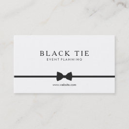 Einfache formelle Black Krawatte Event Planner Visitenkarte