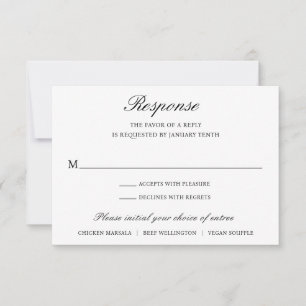 Einfache formelle Hochzeit RSVP Karte