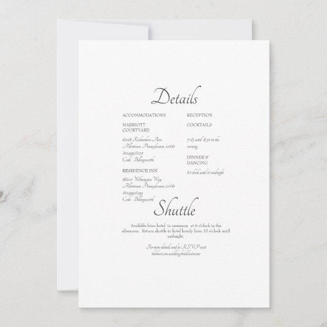 Einfache formelle Website für Hochzeiten - Einladu Einladung (Vorderseite)