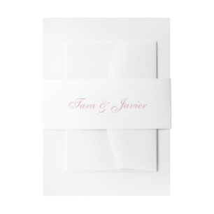 Einfache formschöne Rose Rosa Hochzeit Einladungsbanderole