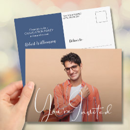 Einfache Foto Abschluss Einladung Postkarte