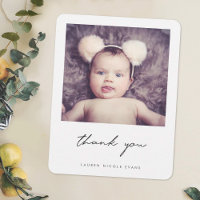 Einfache Foto Babydusche Danke Karte