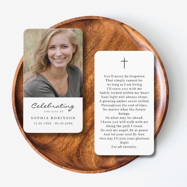 Einfache Foto Beerdigung Beileid Gebetskarte Visitenkarte (Von Creator hochgeladen)