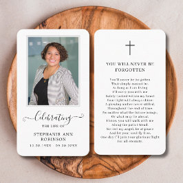 Einfache Foto-Beerdigungskarte Visitenkarte