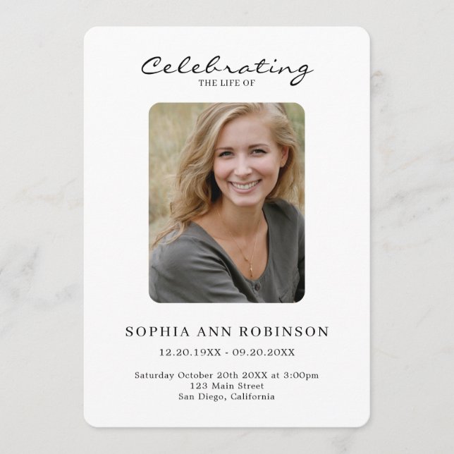 Einfache Foto-Beerdigungsorden Programm (Vorderseite)