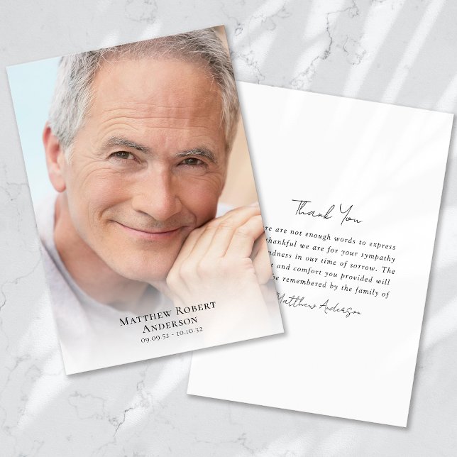 Einfache Foto Beileid Beerdigung Dankeskarte (Von Creator hochgeladen)