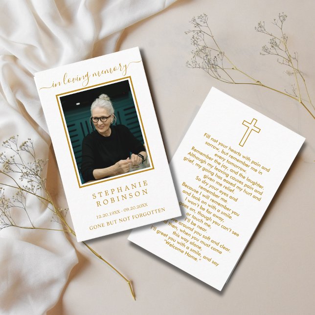 Einfache Foto Beileid Beerdigungskarte Visitenkarte (Von Creator hochgeladen)