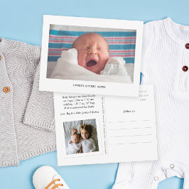 Einfache Foto Birth Ankündigungspostkarte