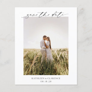 Einfache Foto Classic Budget Hochzeit Sichern Sie  Flyer