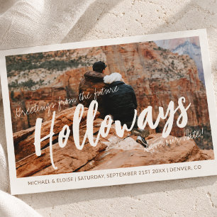 Einfache Foto-Destination-Hochzeit - Save-the-Date Ankündigungspostkarte
