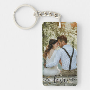 Einfache Foto-Freundin oder Boyfriend-Geschenk Sch Schlüsselanhänger