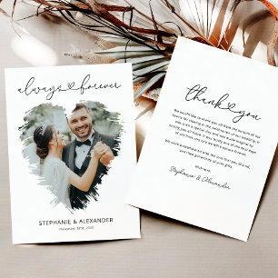 Einfache Foto Herz Hochzeit Dankeschön Karte