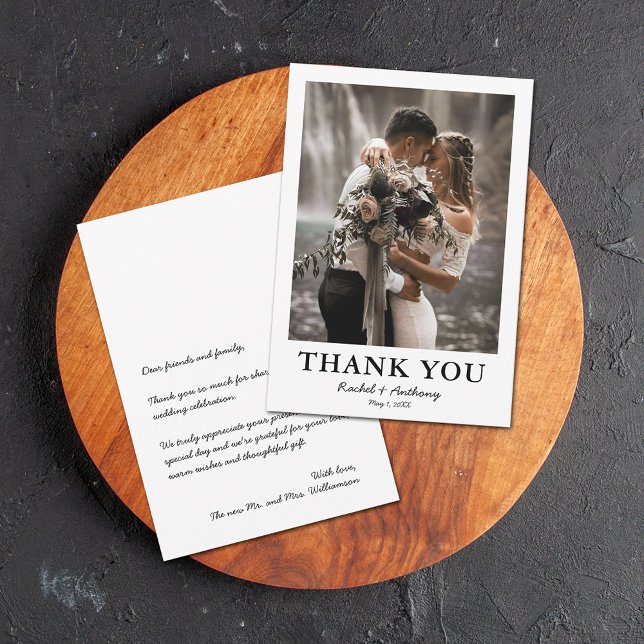 Einfache Foto Hochzeit Dankeskarte (Small simple photo wedding thank you cards)