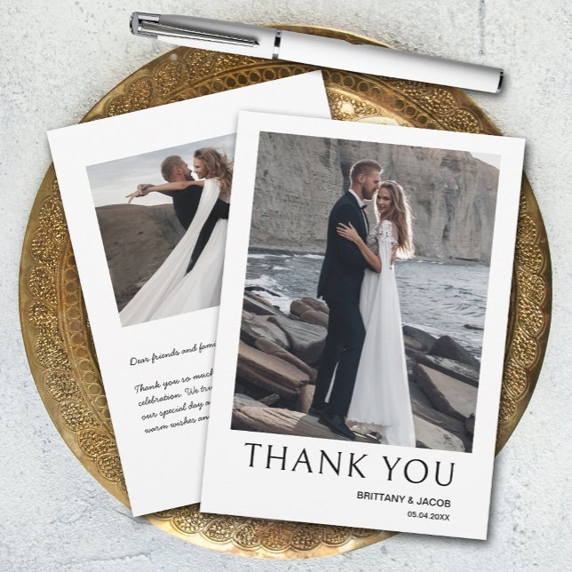 Einfache Foto Hochzeit Dankeskarte (Von Creator hochgeladen)