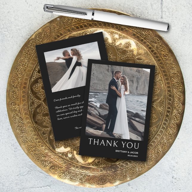 Einfache Foto Hochzeit Dankeskarte (SMALL 3.5" x 5" (you can change the size when ordering.))