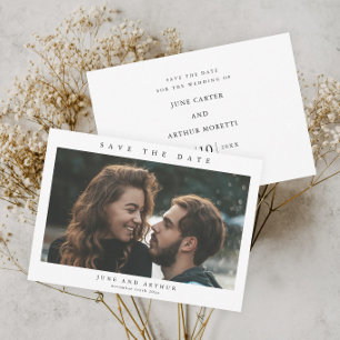 Einfache Foto-Hochzeit Save-the-Date-Karte Einladung