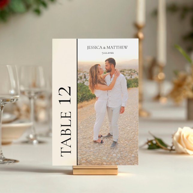 Einfache Foto-Hochzeit Tischnummer (Von Creator hochgeladen)