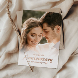 Einfache Foto-Hochzeitskarte zum Jubiläum Folieneinladung